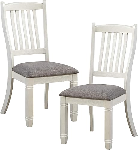 Miniatura 3 de Lexicon Saratoga - Silla de comedor (juego de 2), color blanco antiguo Blanco antiguo,Gris (Antique Gray)