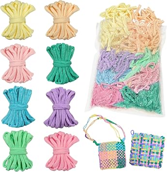 800 PCS Weaving Loom Loops for 7-Inch Loom, 8 Color Potholder Refill Bands, Durable Elastic Nylon Craft Loops for Kids & Adults DIY Weaving Projects, Colorful Arts & Crafts Supplies