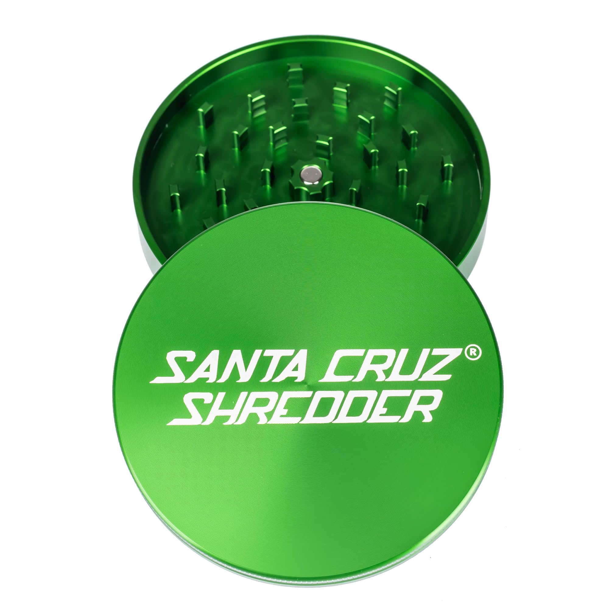Santa Cruz Shredder Jumbo Metal Herb Grinder Knurled Top for Stronger Grip 2-Piece 4" (Green)
