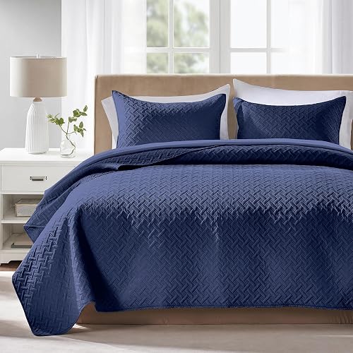 FLYMME Quilts Queen Size - Ultra Soft Navy Blue Quilt
