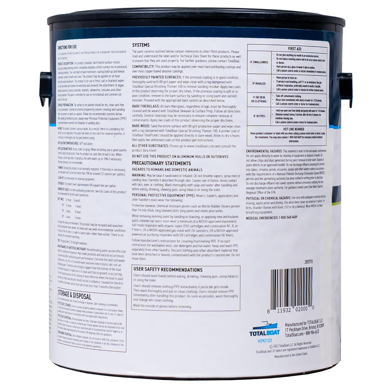 TotalBoat JD Select Ablative Antifouling Bottom Paint for Fiberglass, Wood and Steel Boats (Black, Gallon)