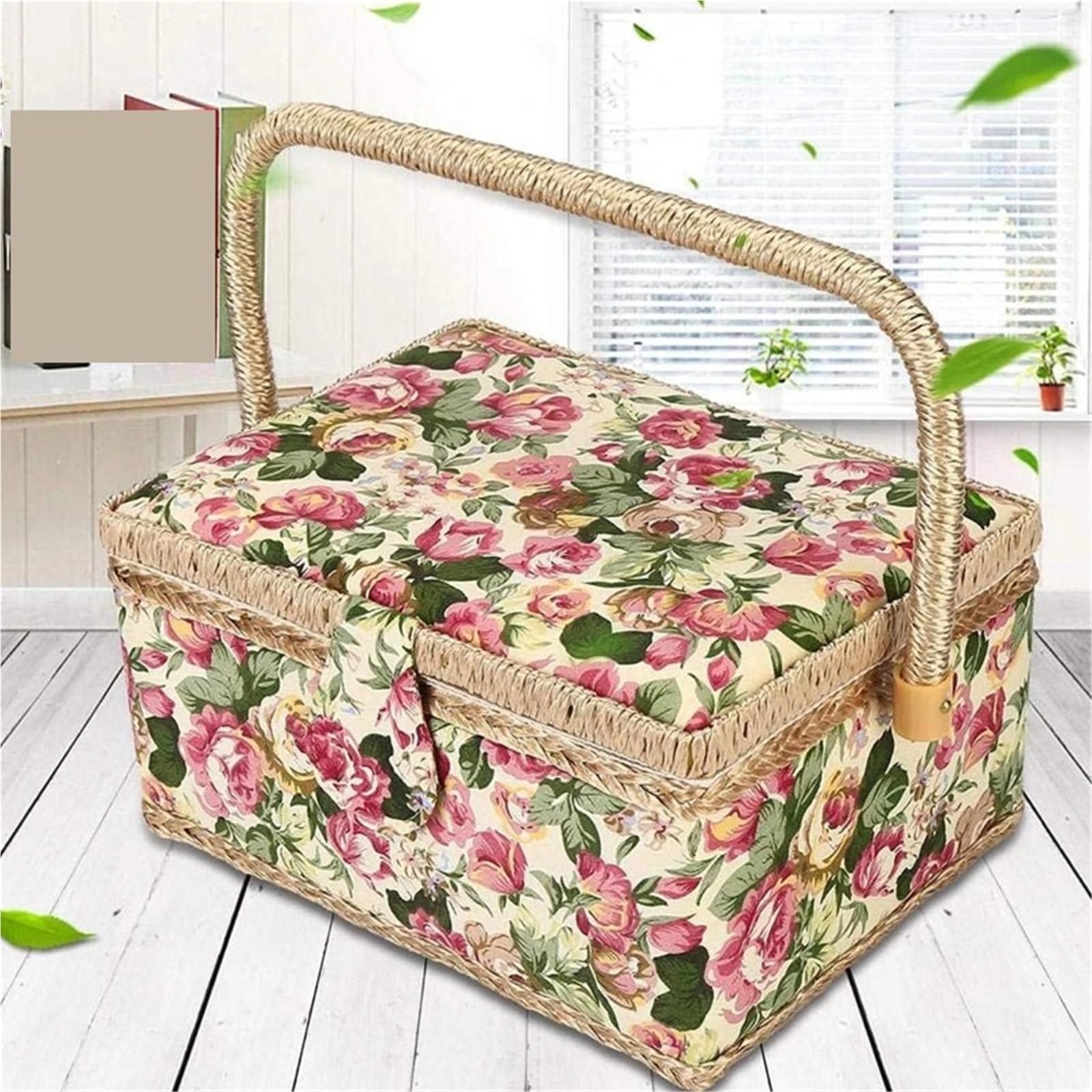 Nähkästchen Großer Nähkorb, Aufbewahrungsbox, Zubehör, und DIY-Handwerkzeug for Bastelliebhaber(Color 04)