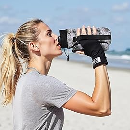 icolor Water Bottle Carrier Bag with Strap 25/32/40 oz Crossbody Bottle Holder with Phone Pocket Sling Sleeve Insulated Neoprene Water Bottle Pouch for Walking Travelling (Camouflage, 32oz)