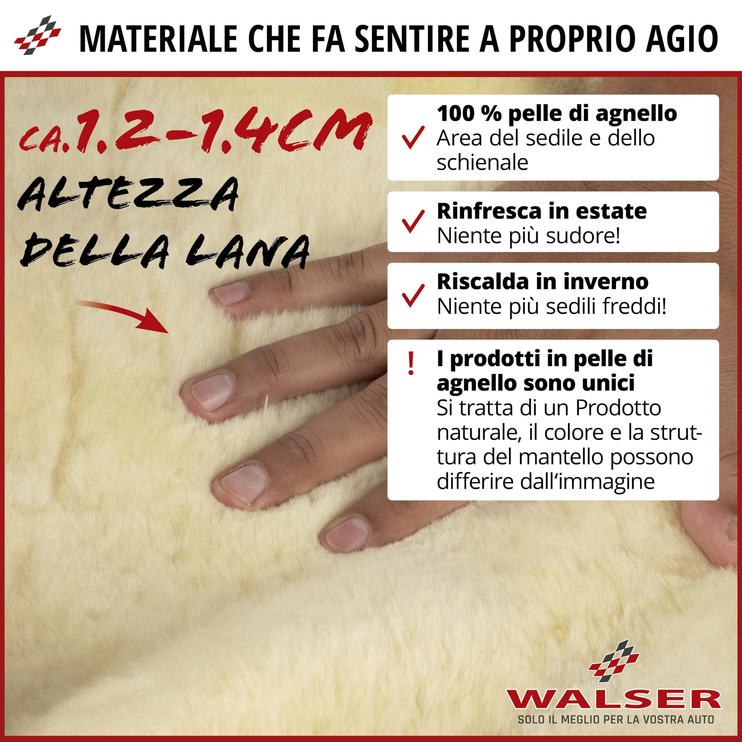 Walser Cosmo coprisedile in pelle d'agnello per auto antracite