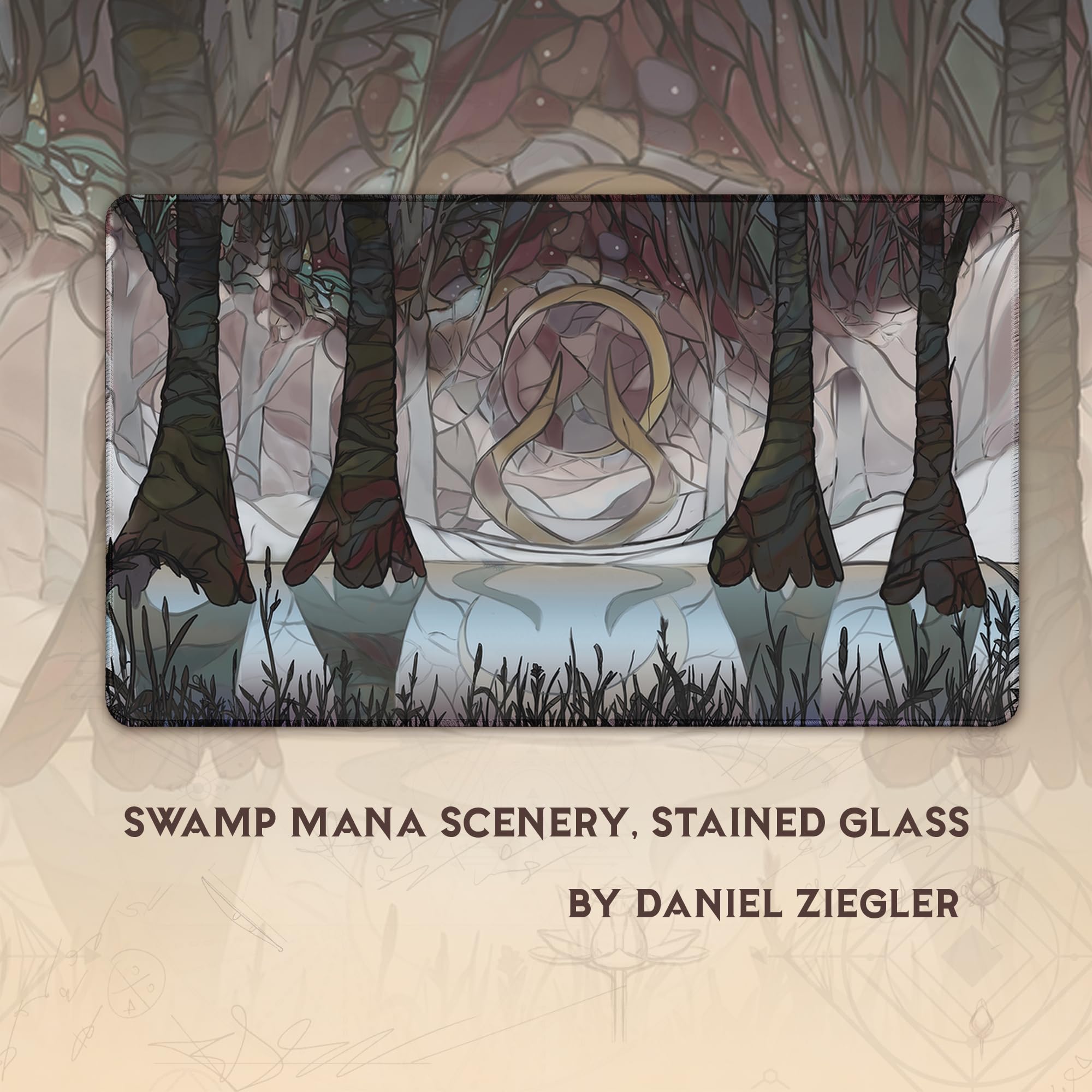 Amazon.com: Paramint Swamp Mana Scenery, Stained Glass (Stitched