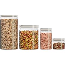 Pyrex 4-Pack Glass Canister Set - Lightweight Dry Food Storage Containers