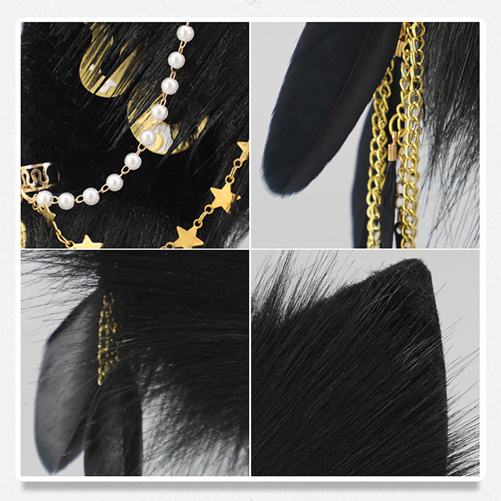 BNLIDES Handmade Furry Animal Ears Headwear Realistic Plush Adult Cosplay Accessory for Party, Anime and Convention Dress-Up