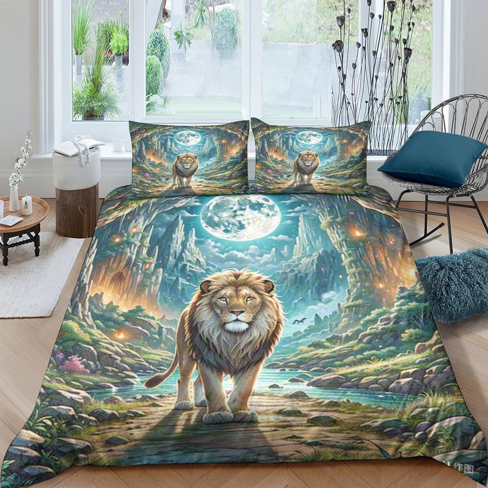 Parure de lit lion 3D pour transformer la chambre des ados et enfants