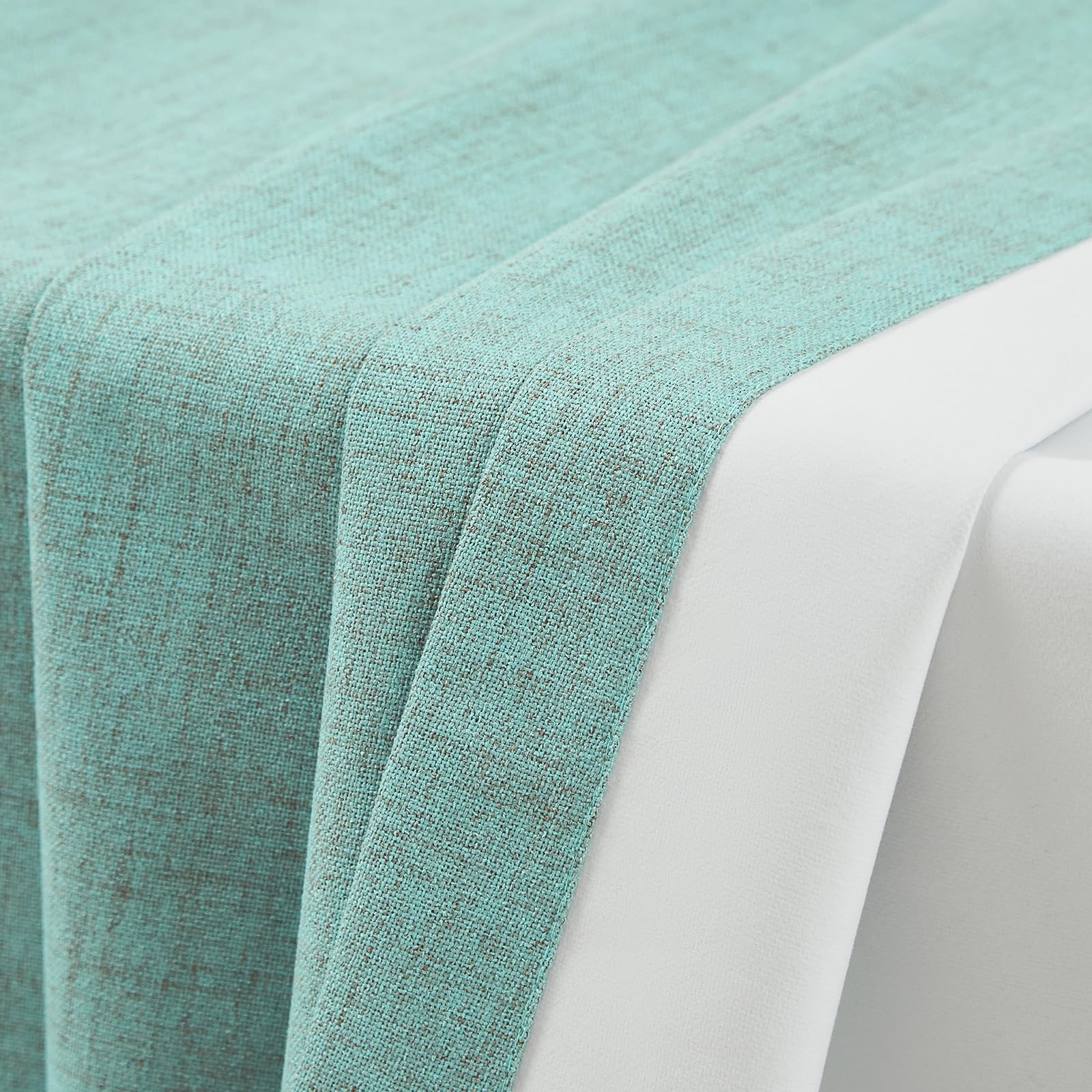 Melodieux Verdunkelungsvorhänge aus Leinen, 100 % für Schlafzimmer, Wohnzimmer, wärmeisoliert, Raumverdunkelung, Privatsphäre, gefütterte Vorhänge, natürliche, elegante Jute-Vorhänge mit Ösen, 106,7 x