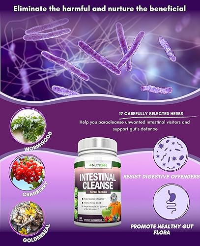 Miniatura 4 de Limpieza intestinal - Fórmula de desintoxicación de hierbas totalmente naturales - Programa completo de desintoxicación de 10 días - Ajenjo,