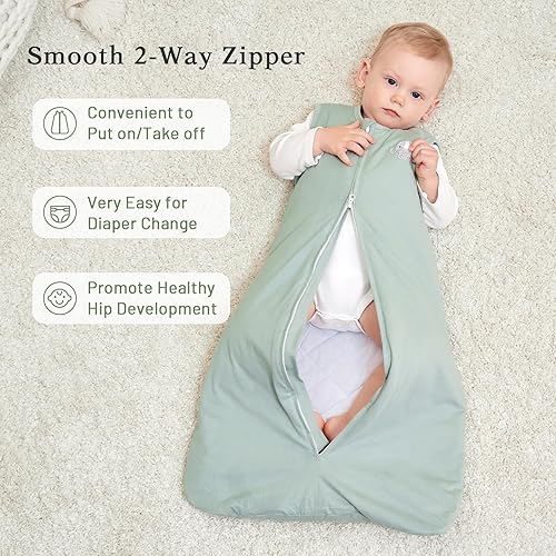 Miniatura 4 de Winter Sleep Sack 0-6 Months 2.5 Tog Sleep Sack Quilted 100% Cotton 2-Way Zipper Unisex Baby Sleep Sack Warm Newborn Sleep Sack 0-3 Months Infant