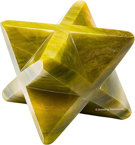 Miniatura 55 de Amazing Gemstone Larvikite Merkaba Crystal – Estrella de Merkaba metafísica de 1 pulgada para meditación – Cristal tetraedro energético y piedras