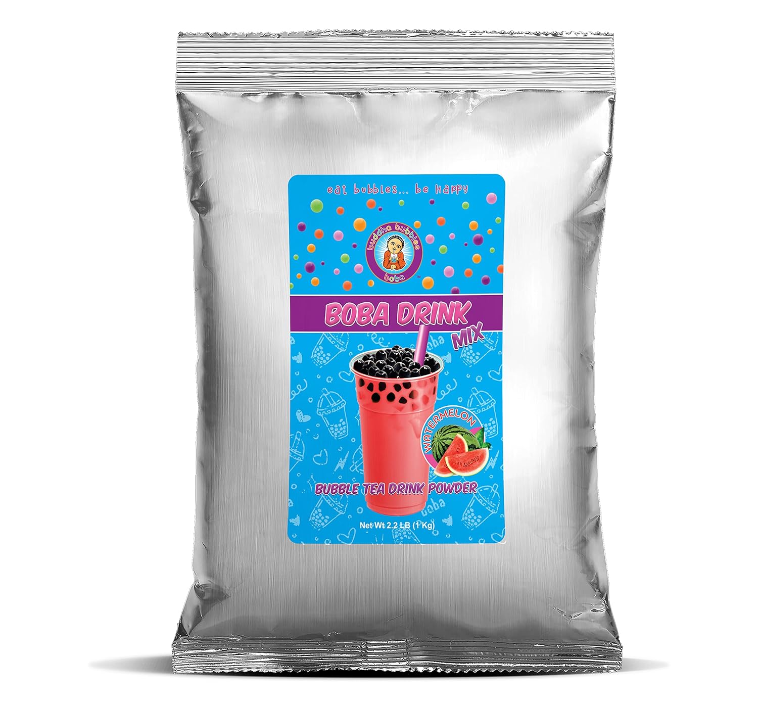 Premium WATERMELON Boba/Bubble Tea Drink Mix Powder By Buddha Bubbles Boba (2.2 Pounds / 1 Kg)