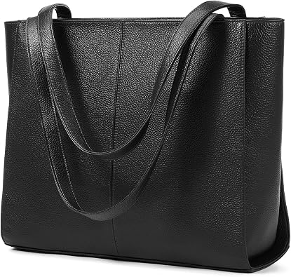 Genuine Leather Tote Bag for Women, Large Womens Leather Shoulder Bags, Tote Purses Satchel with Compartments Handbags