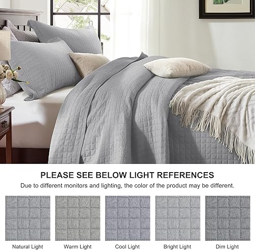 Vista 118 de SunStyle Home - Juego de colcha de cama de microfibra, ligero y suave, reversible, patrón de colcha, colchas para todas las estaciones. 01 - Verde