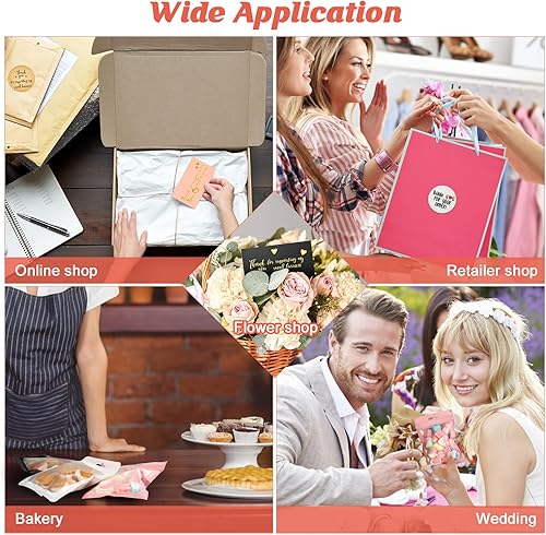 Miniatura 7 de Juego de 2280 tarjetas de agradecimiento y calcomanías, suministros de embalaje para pequeñas empresas, calcomanías de agradecimiento por apoyar a