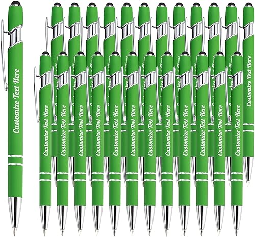 Miniatura 91 de Hasta 500 bolígrafos personalizados a granel con logotipo de mensaje de nombre comercial, bolígrafos grabados personalizados con lápiz óptico