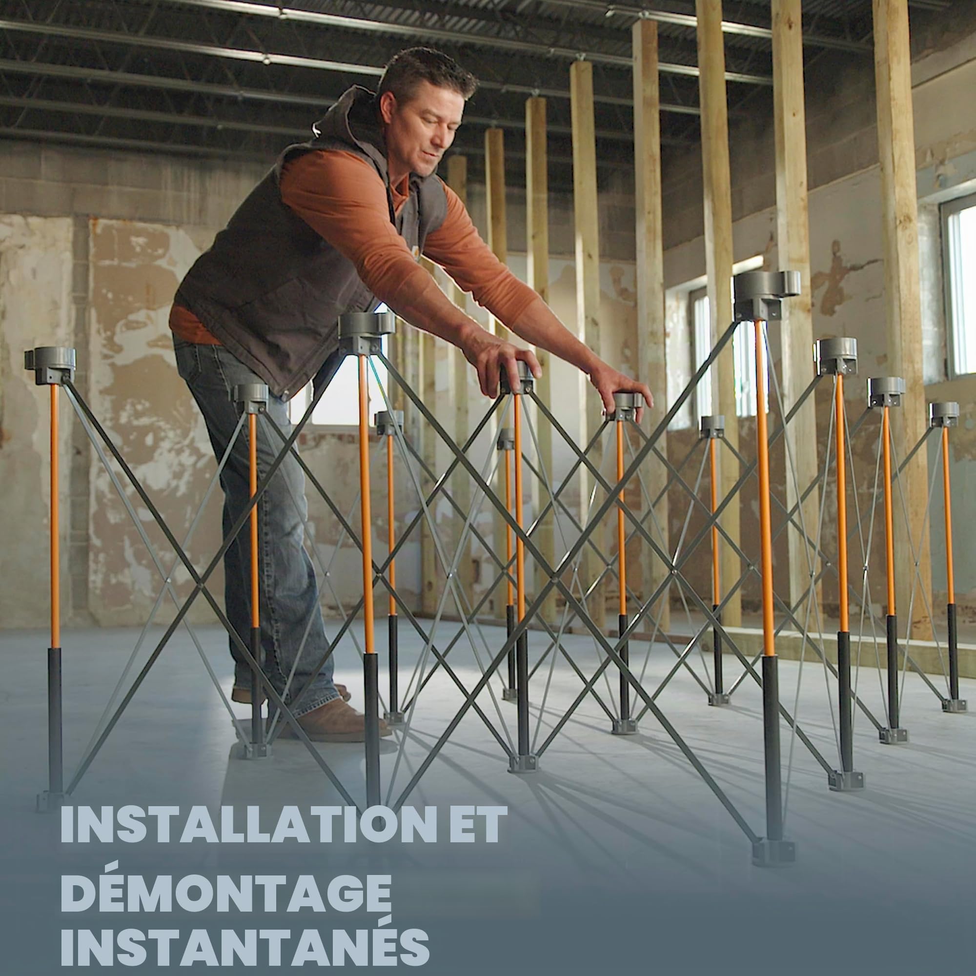 Bora Centipede CK12S Support de Travail Portable de 1,2 m x 1,8 m x 0,75 m Hauteur 76,2 cm Comprend 4 Tasses en X, 4 Pinces, Sac de Transport, capacité de 2041 kg