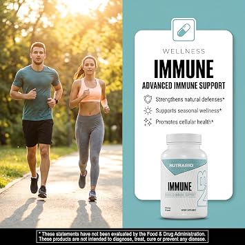 NutraBio Immune Support Supplement with EpiCor, 90 Vegetable Capsules