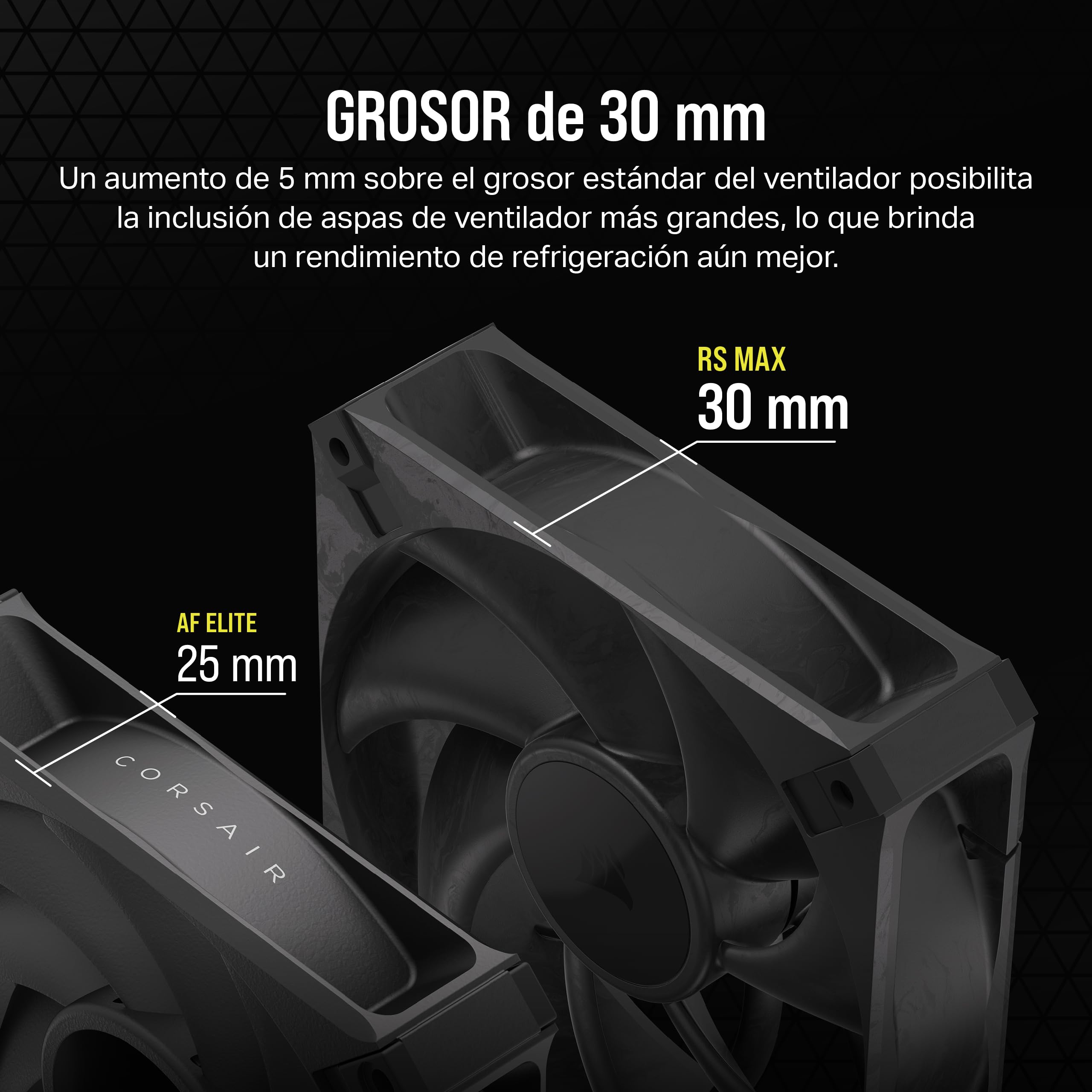 CORSAIR RS120 MAX 120 mm PWM Ventiladores Grueso – Alta Presión Estática – Fabricación en Polímero de Cristal Líquido – Paquete Triple – Negro