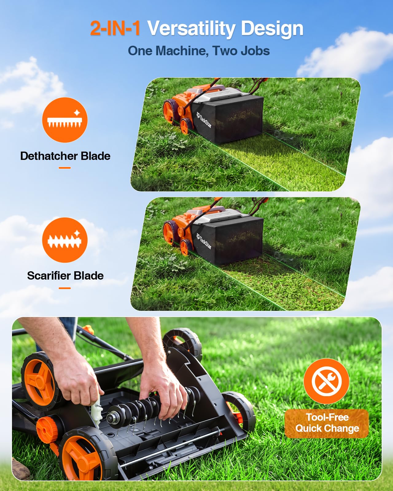 TaskStar Dethatcher - Remove Thatch & Scarify! -6 TaskStar Dethatcher - Remove Thatch & Scarify! -6