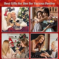 Vista 5 de Rosa preservada real a multicolor y collar con frase “te amo”, flores eternas, regalo de cumpleaños para mujer, mamá, esposa, novia, abuela, en San