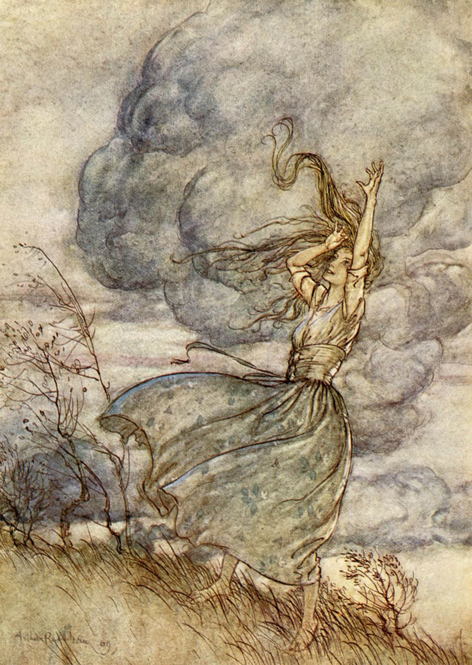 POSTERIIk Vintage Art Print Images Pictures Print Undine by Arthur Rackham Modern Colour Posters for Office Home Decor 60x90cm