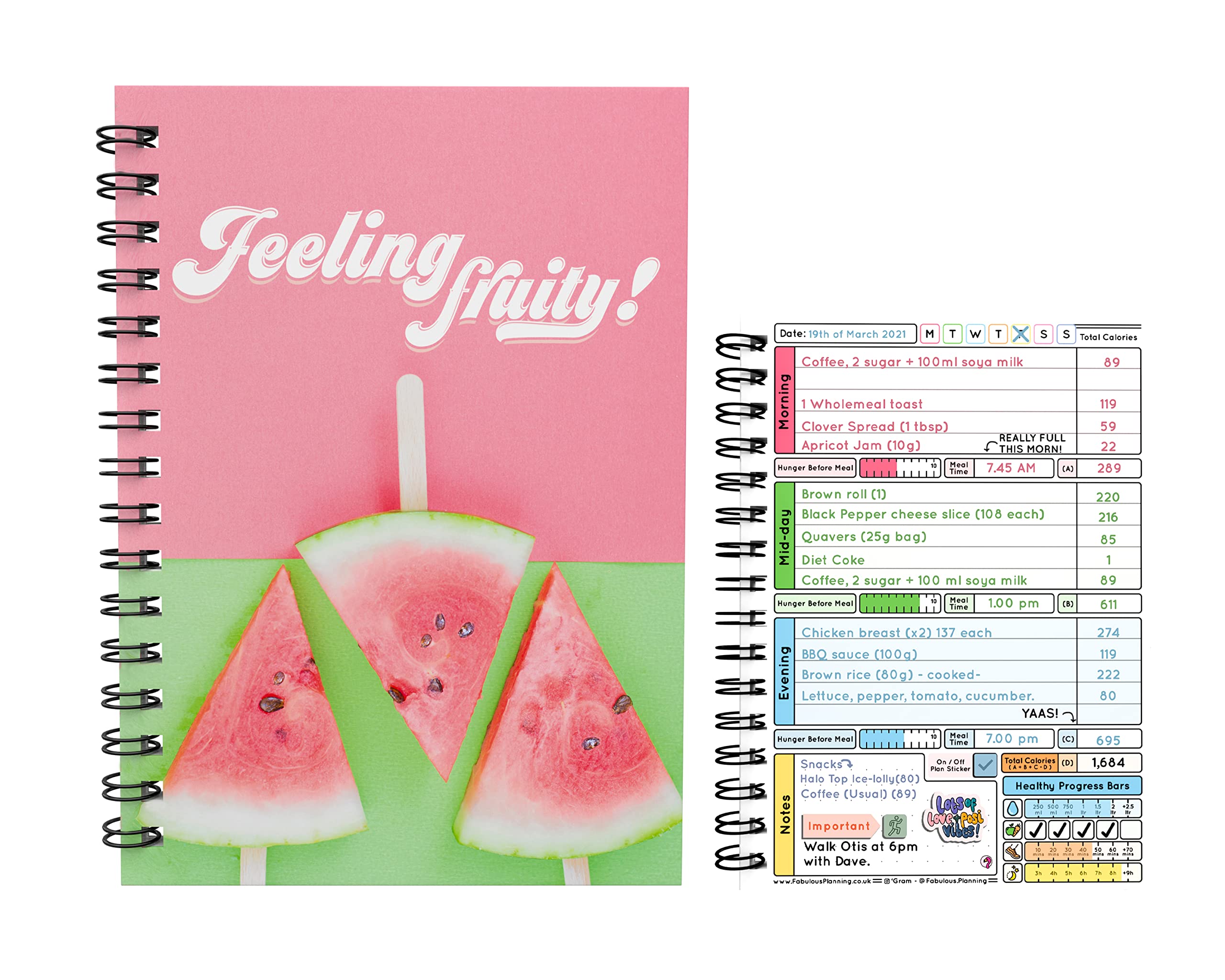 Fabulous Planning Calorie Counting Compatible Food Diet Diary Log Journal Weight Loss Wellness 6 Month Duration With Stickers 2022 (Feeling Fruity!, 6 Months)