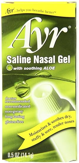Ayr Saline Nasal Gel, With Soothing Aloe, 0.5-Ounce Tubes (Pack of 4)