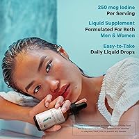Vista 5 de Codeage Gotas de yodo orgánico USDA – 250 Mcg – Suministro de 1 año – Suplemento de yodo líquido – Solución de gotas de yodo – Yodo puro