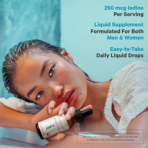 Miniatura 5 de Codeage Gotas de yodo orgánico USDA  250 Mcg  Suministro de 1+ año  Suplemento de yodo líquido  Solución de gotas de yodo  Yodo puro y transparente