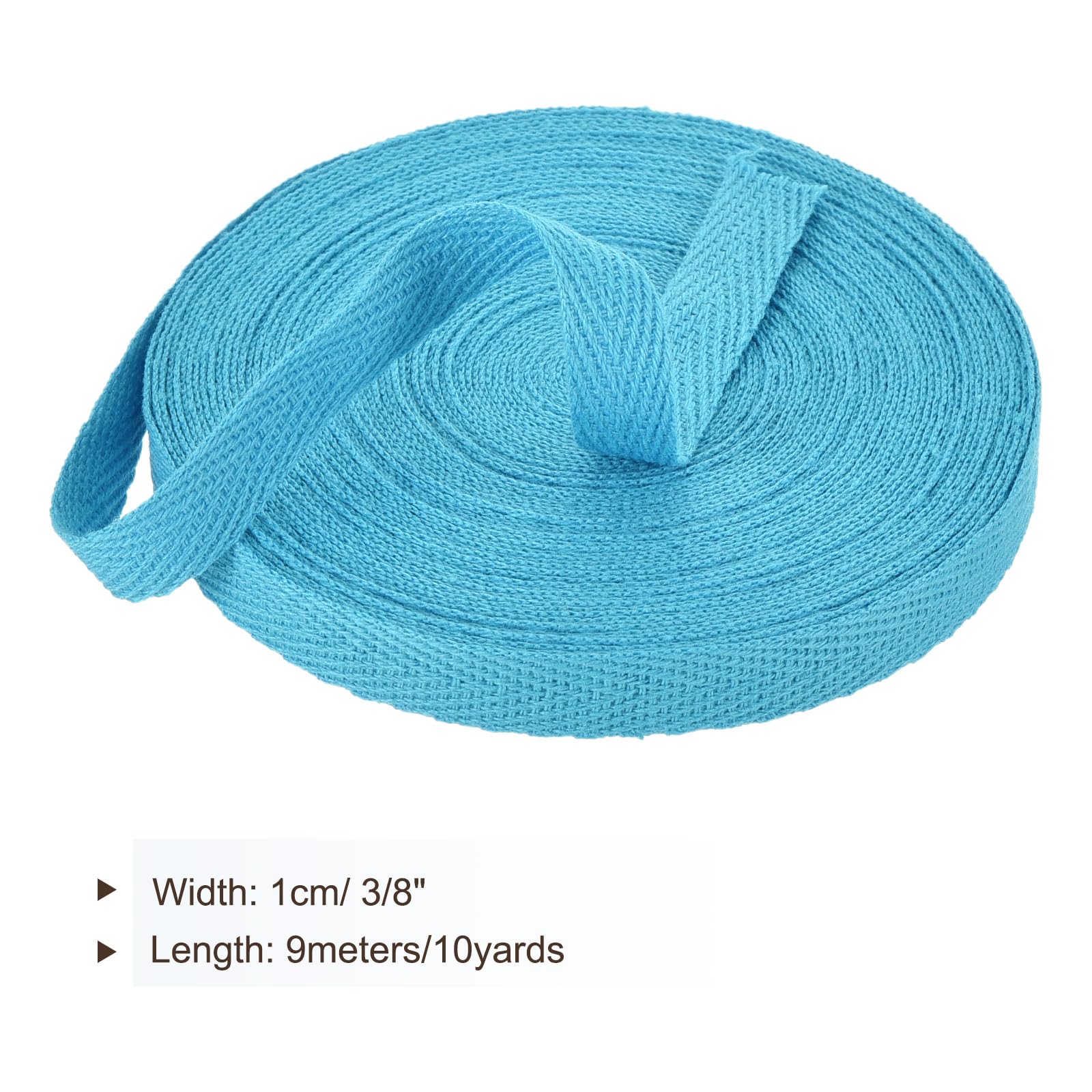 PATIKIL Cotton Twill Tape 10mm(3/8 Inch) 10 Yards Cotton Ribbon Bias Binding Tape Herringbone Webbing Trim for Sewing Gift Wrapping Craft DIY Sky Blue - Image 2