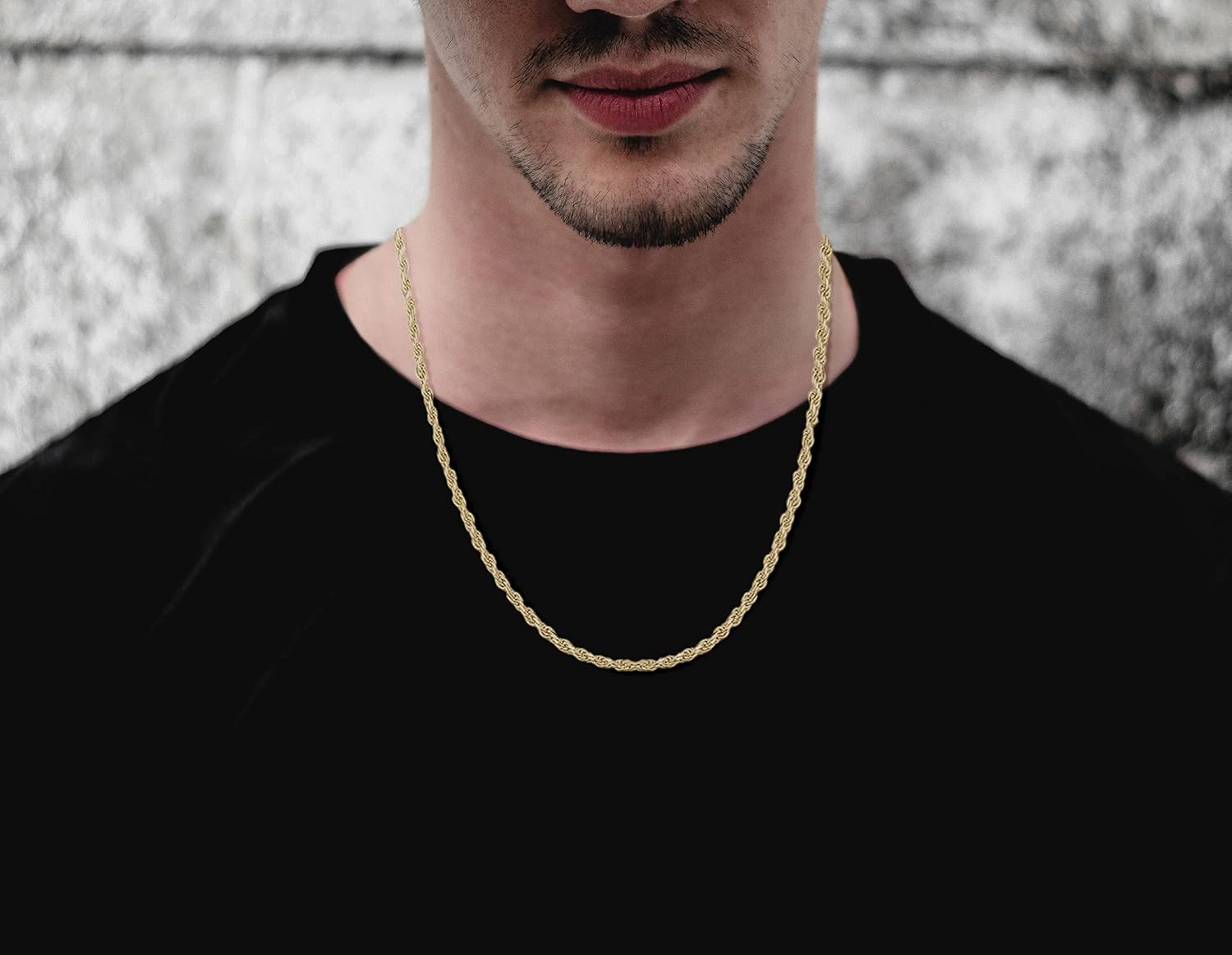 Savlano 18K Gold Plated 925 Sterling Silver 3.5mm Solid Italian Rope Diamond Cut Twist Link Chain Necklace With Gift Box For Men & Women - Made in Italy - Image 5