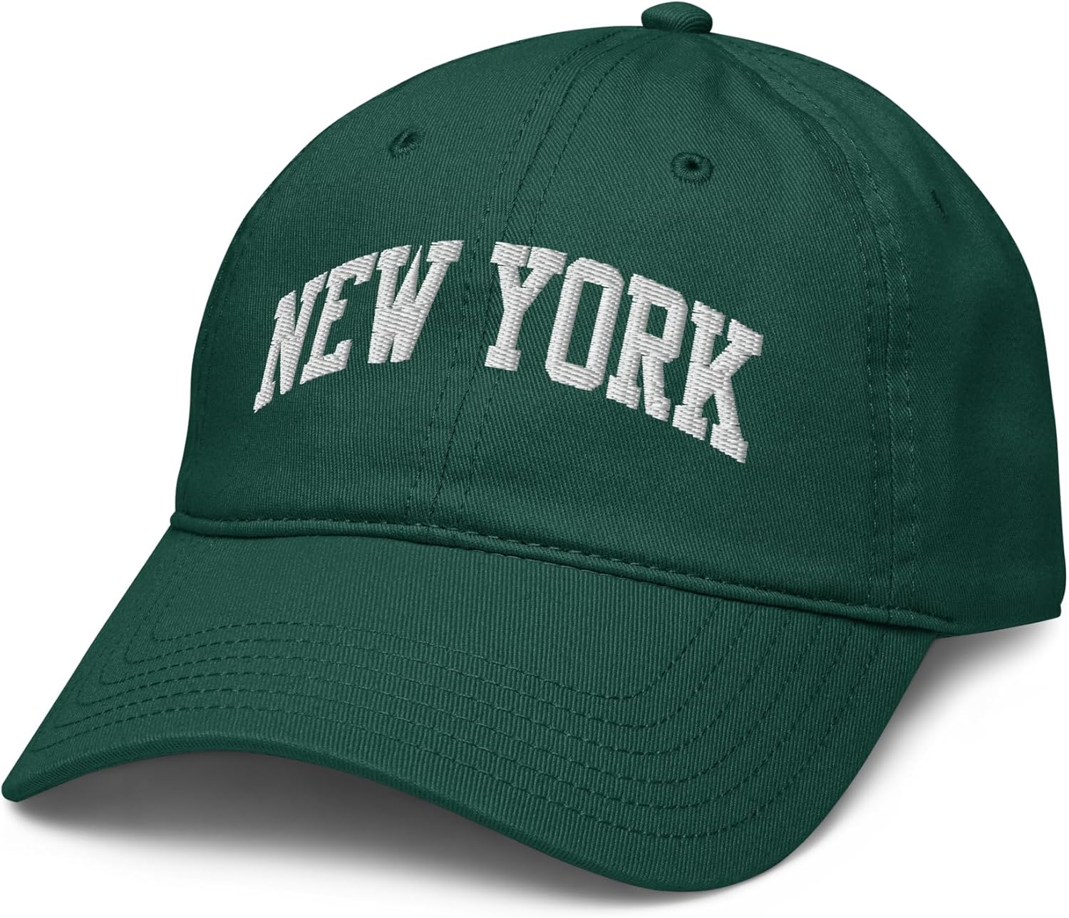 New York White Arched Text Adjustable Baseball Hat