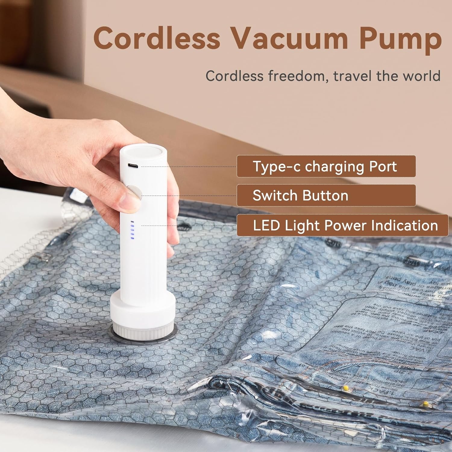 9 Combo Travel Size Rechargeable Pump Vacuum Bags for Travel Packing, Carry-on Size Vacuum Seal Bags for Luggage and Suitcase Compression, Space Saver for Clothes and Clothing Organization
