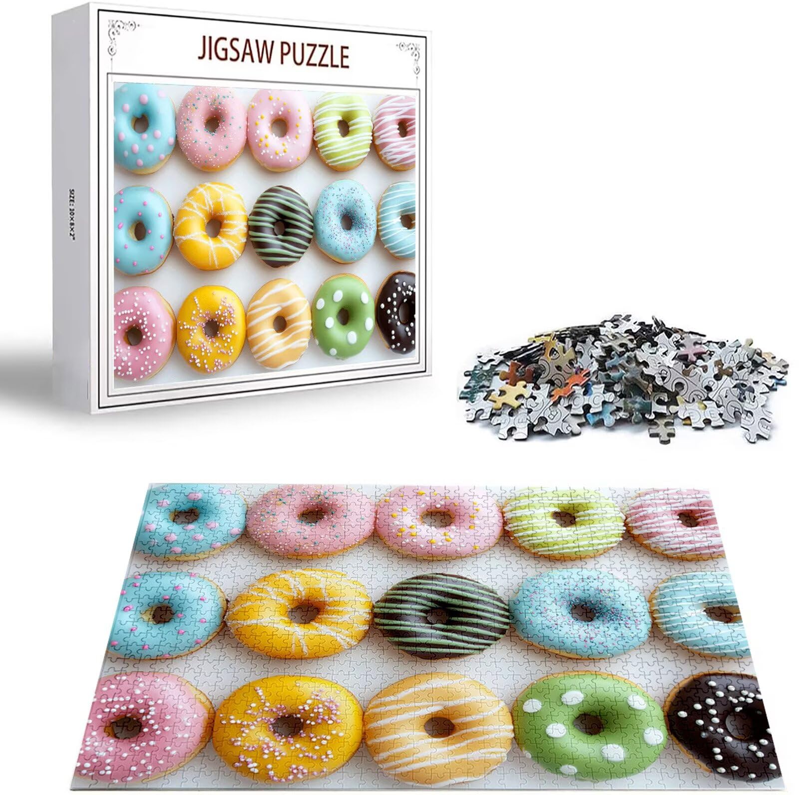 Puzzle 2000 Pezzi, 3 4 5 Anni Puzzle Colore 6 7 8 Anni Giochi Educativi Sostenibili Con Motivi Per Adulti Da Gioco in Legno Di Alta Qualità Jigsaw Macaron per Gioco Familiare, Regalo Natale H-7997