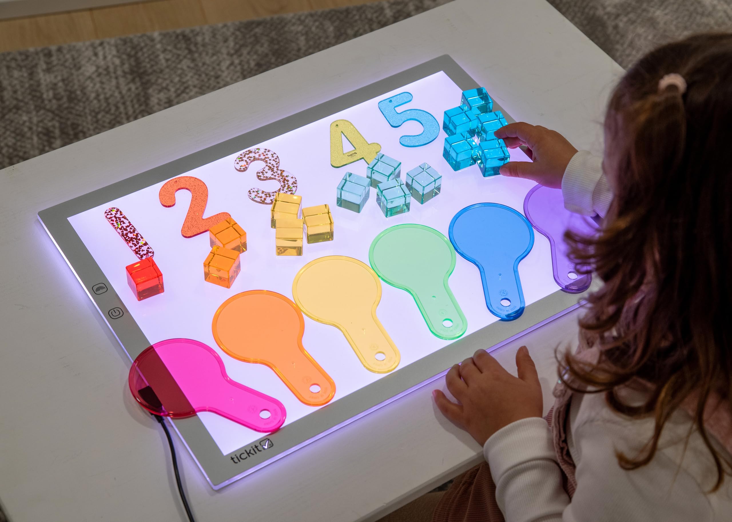 tickit Panel świetlny LED zmieniający kolor A3 – sensoryczna i edukacyjna zabawka dla dzieci, przenośna, klasa A+, do wczesnych lat, nauki STEM, klasy i domu