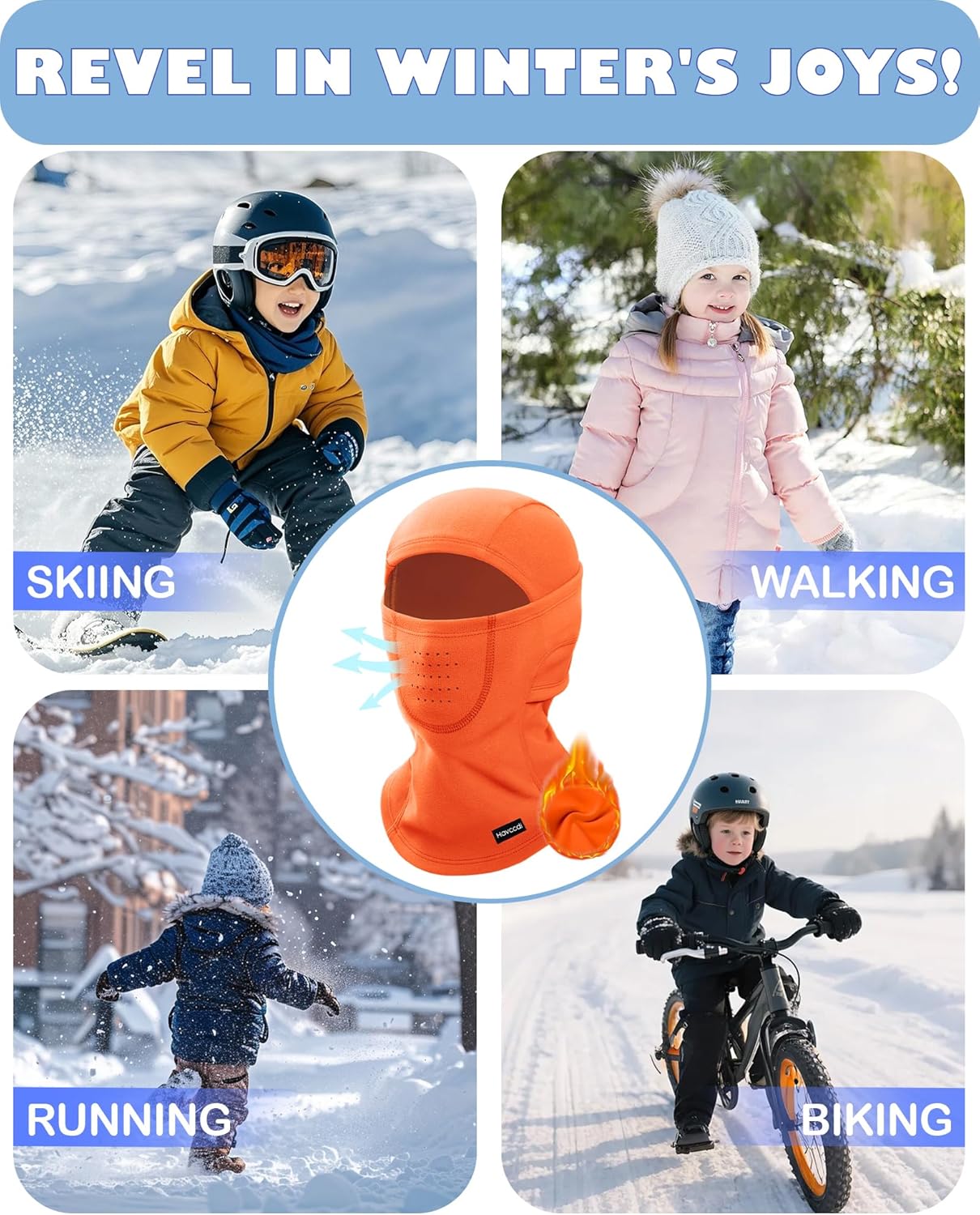 Breathable Kids Balaclava Ski Mask, Winter Warm Face Mask for Boys Girls Fleece Neck Warmer for Cold Weather - Image 7