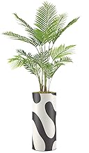 SIGNWIN Areca Palm Tree with Black & White Swirling Color Block Pattern Vase Geometric Shapes Minimalism Zen Relax/Calm Dark for Living Room, Bedroom, Office - X-Large 5 Feet (60