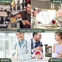 Vista 7 de 12 marcos dorados de acrílico transparente, soporte de exhibición de menú de doble cara con bordes dorados, soporte de número de mesa de 0.079