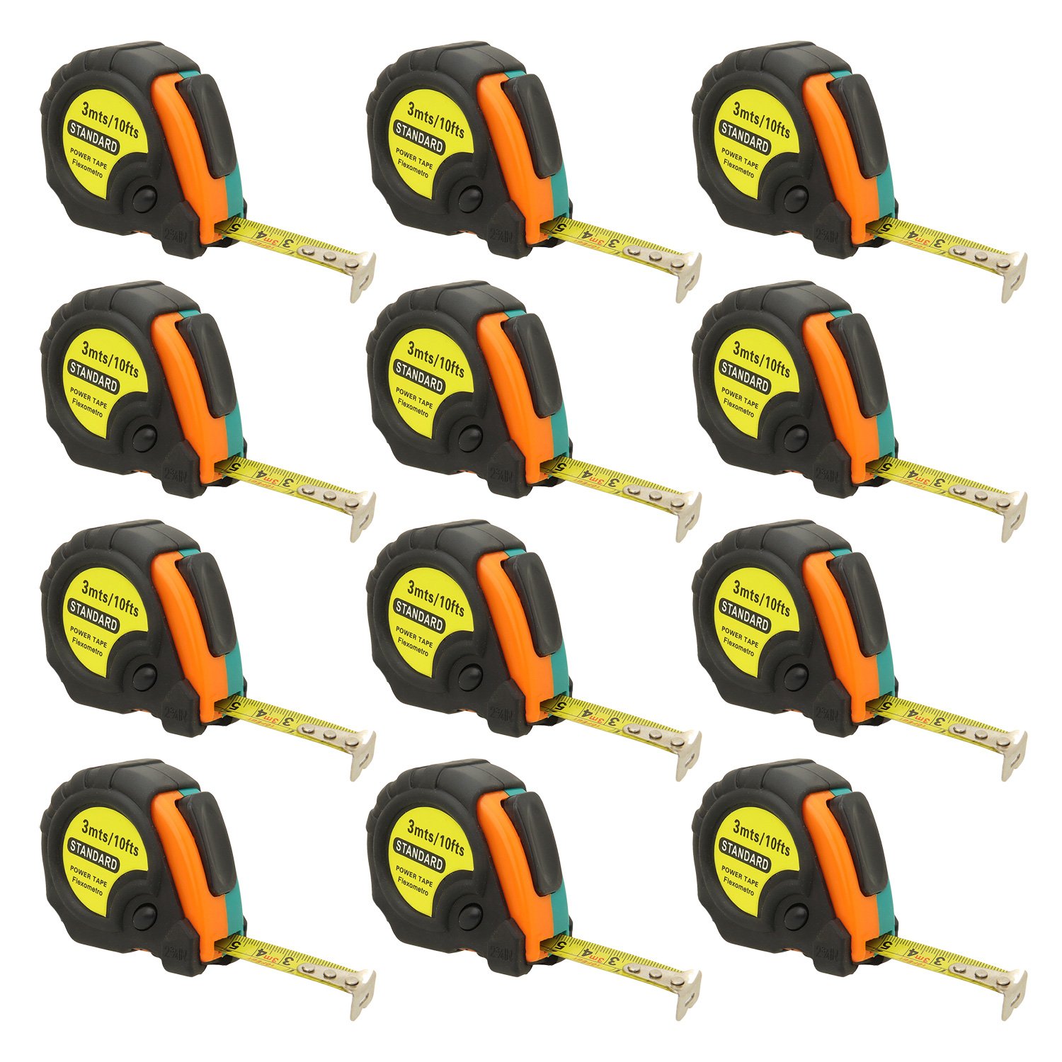 10ft Power Tape Measure Auto Lock (10-Foot12-Pack)