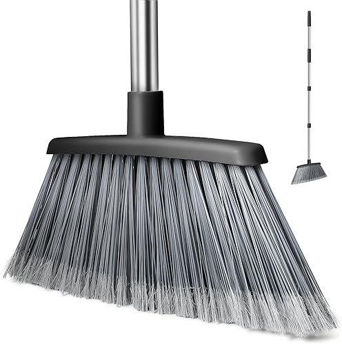 Miniatura 10 de Escoba, Escobas para Exteriores para Barrer Interiores, Escoba Ajustable de 55" para Eliminación de Pelo de Mascotas de Servicio Pesado para Pisos 1