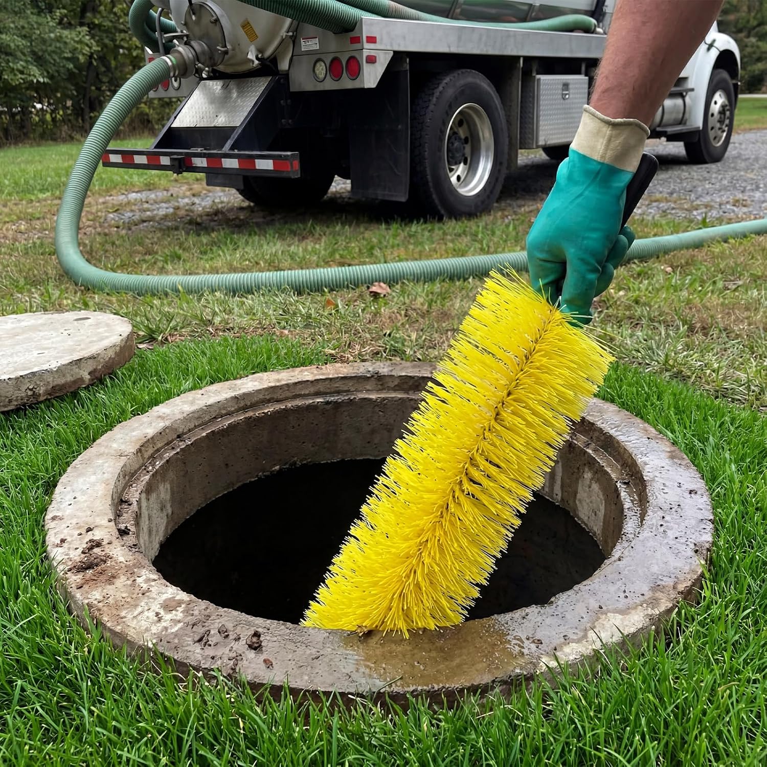 Gisafai 2 Pcs Septic Tank Brush Filter for 4 Inch Pipe Flow Septic Tank Pipelines Ultra Fine Fiber Filter for Pipe Baffle Sewer Flow Filtration, Yellow