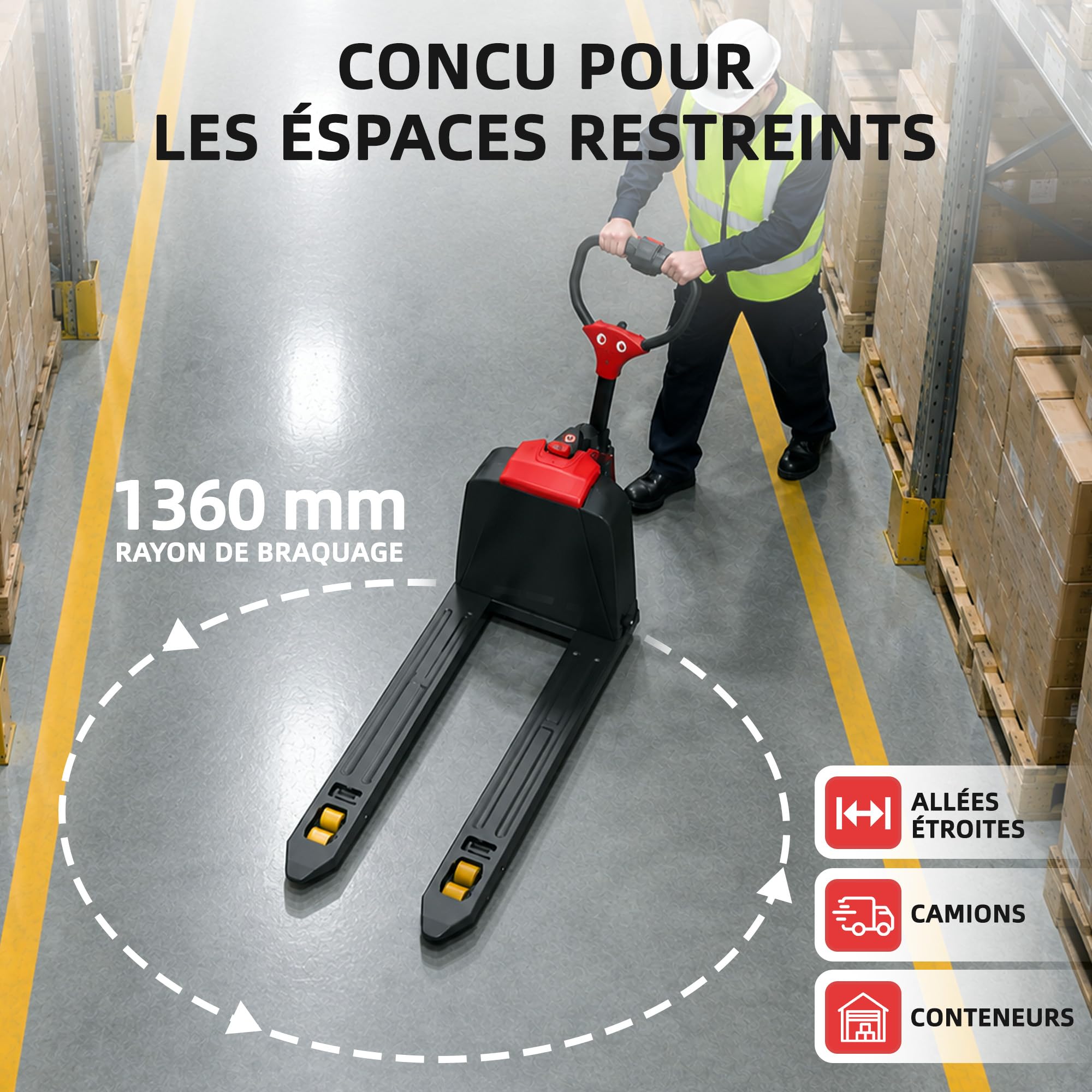 F4R20 Transpalette électrique 1 500 kg, Lithium-ION 24 V/20 Ah