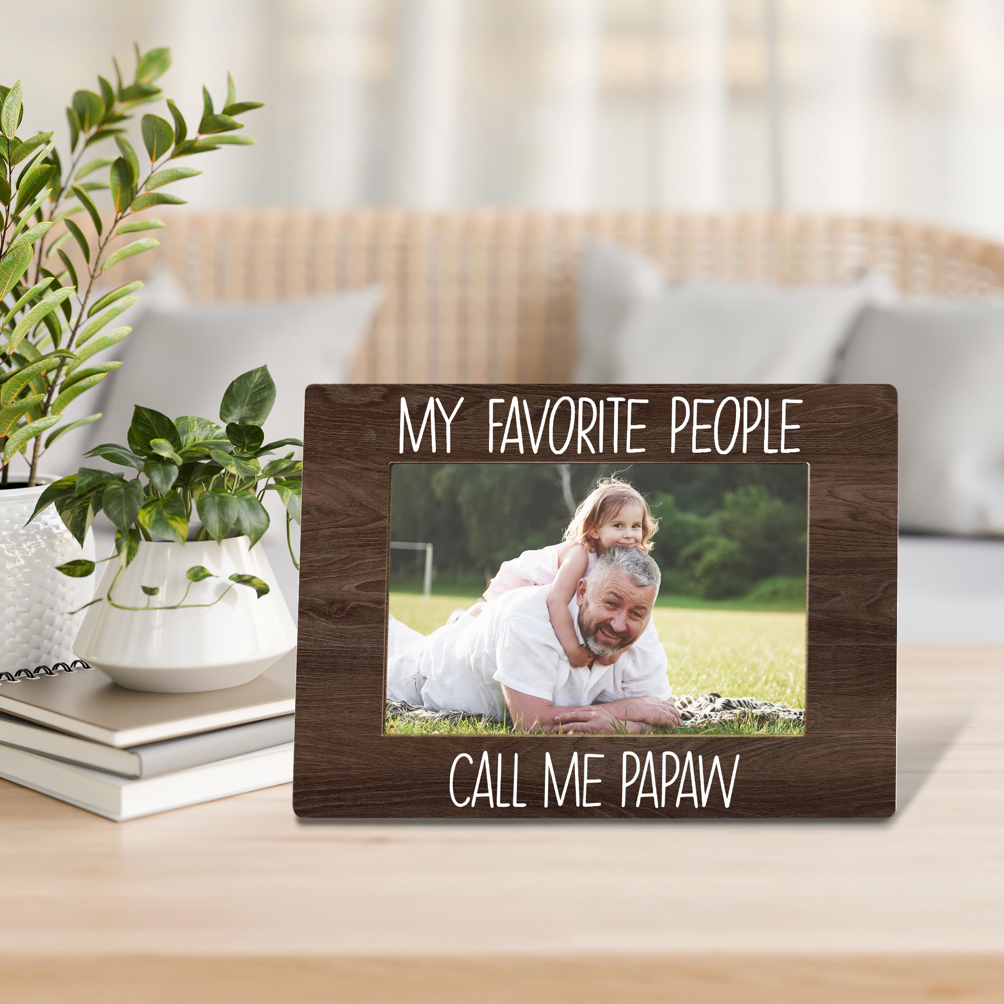 My Favorite People Call Me Papaw Picture Frame, Papaw Grandpa Gifts for Father's Day, Best Grandpa Gifts Photo Frame 4x6, Grandfather Wooden Photo Picture Frames for Desk Tabletop Decor