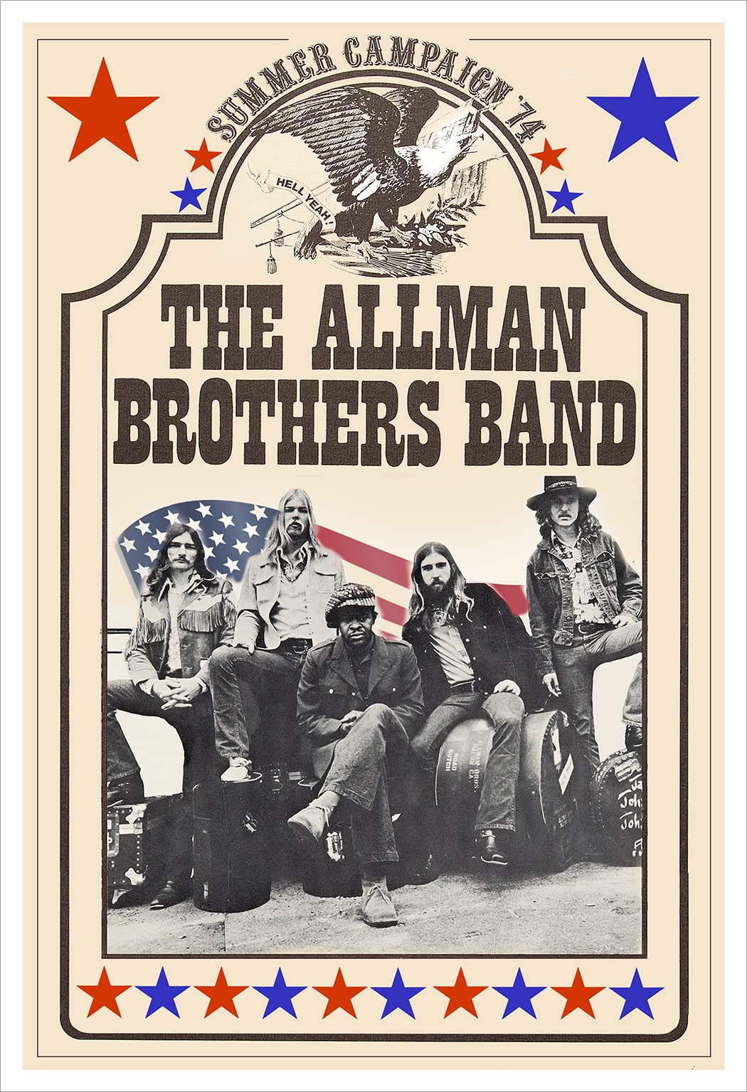 allman brothers band ビンテージコンサートポスター Amazon.com: Generic Allman Brothers 1974 Poster Print (24'x36