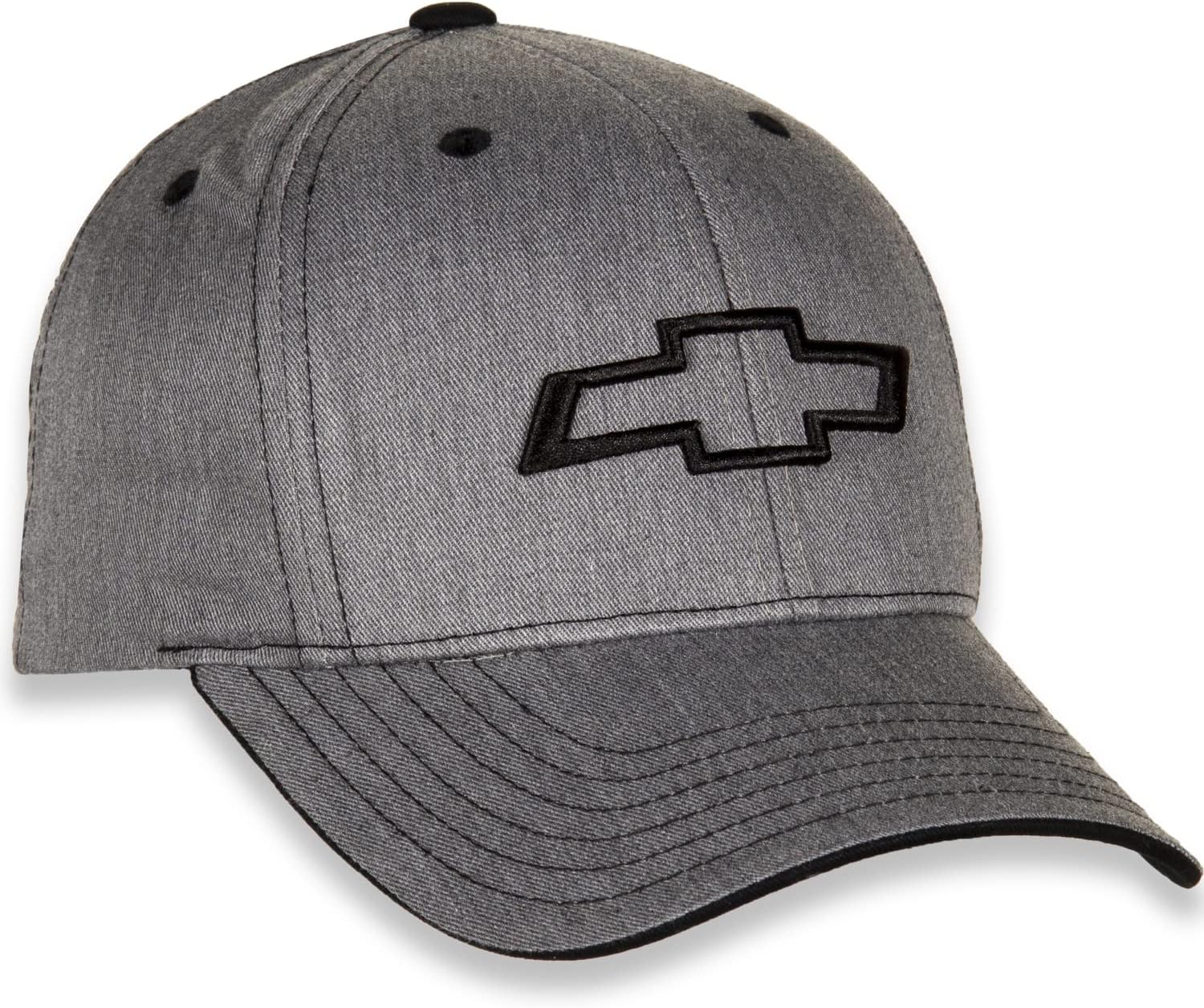 Heather Grey Chevrolet Bowtie Twill Hat with Adjustable Closure - Image 3