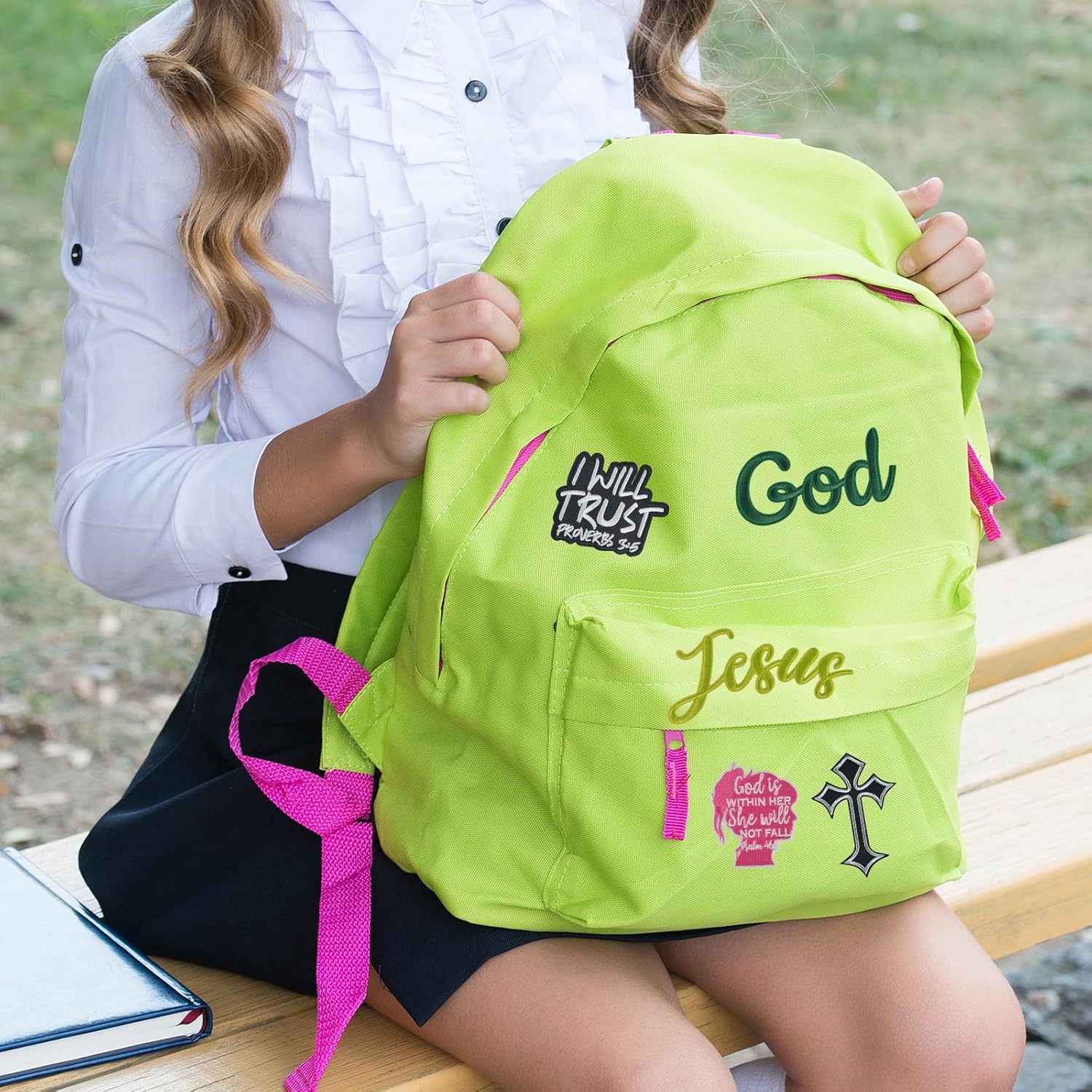 30 Pack Christian Iron On Embroidered Patches, Religious Bible Verse Cross Embroidered Patches, Cross Jesus Faith Patch Sew On Embroidered Appliques for Jackets Hats Backpacks Clothes DIY Gifts