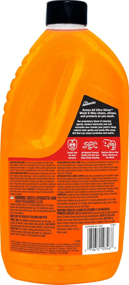 Armor All Ultra Shine Car Wash and Car Wax,Cleaning Fluid for Cars,Trucks,Motorcycles,64 Fl Oz Each,(Pack of 3) 64 Fl Oz (Pack of 3) Single image 1
