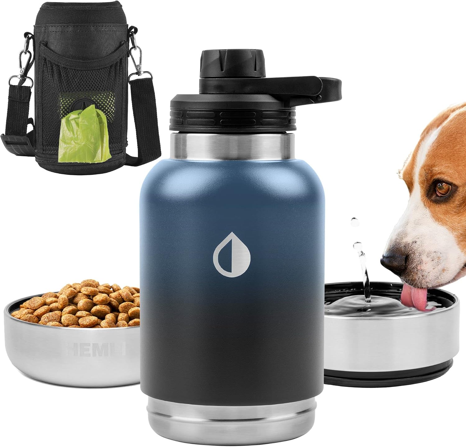 HEMLI 32 oz. Portable Dog Water Bottle, Dog Travel Water Bottle, Portable Water Bowl for Dogs, Dog Travel Bowel, Dog Water Bottle for…